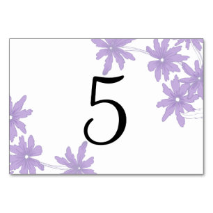 Purple Daisies Wedding Table Numbers