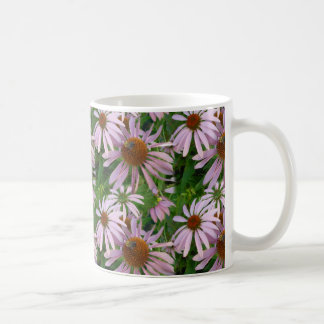 Purple Daisy and Bee with Border Coffee Mug