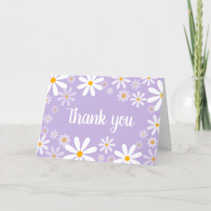 Purple Daisy Baby Shower Thank You Card