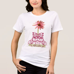 Purple Daisy Bride Wedding Party Tri-Blend Shirt