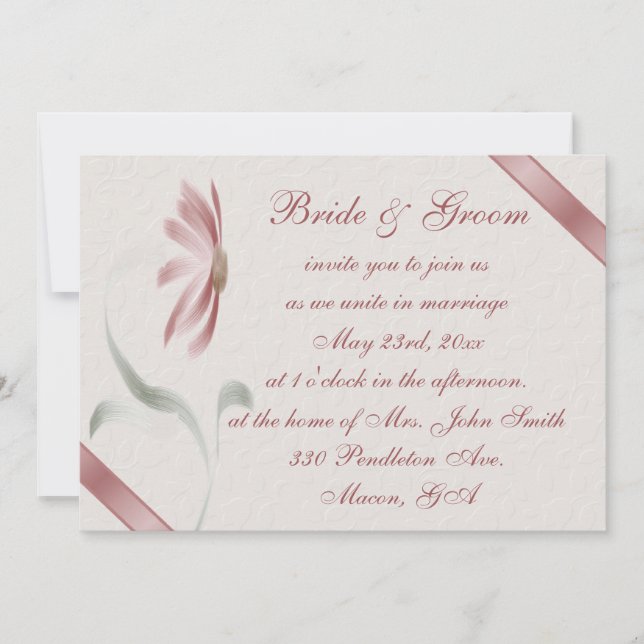 Purple Daisy Customizable Wedding Invitation (Front)