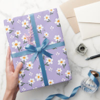 Purple Daisy Flower Botanical Cute Pattern 