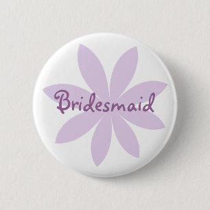 Purple Daisy Flower Bridesmaid 2 Inch Round Button