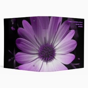 Purple Daisy Flower Customizable Wedding Album Binder