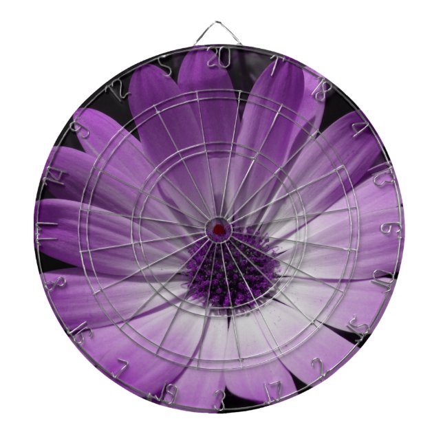 Purple Daisy Flower Dart Board (Front)