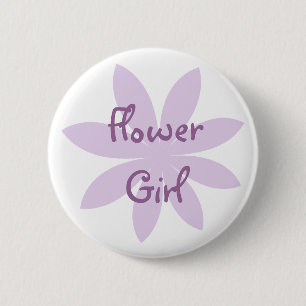 Purple Daisy Flower Girl 2 Inch Round Button
