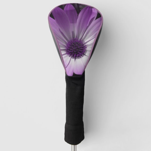 Purple Daisy Flower Golf Driver Cover (Front)