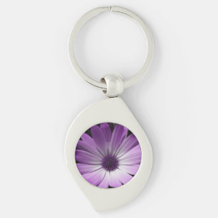 Purple Daisy Flower Keychain