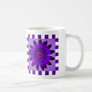 Purple Daisy Flower, Pattern Stripes - Mug