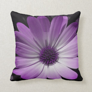 Purple Daisy Flower Pillow