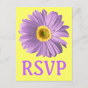 Purple Daisy Flower RSVP Or Custom Postcard