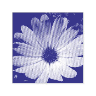 Purple Daisy Flower Self Inking Stamp