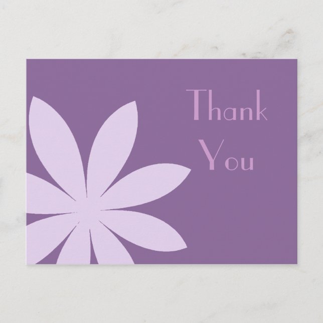 Purple Daisy Flower Thank You Postcard (Front)