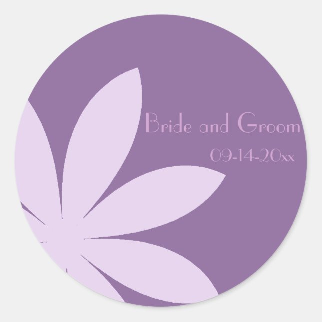 Purple Daisy Flower Wedding Envelope Seal (Front)