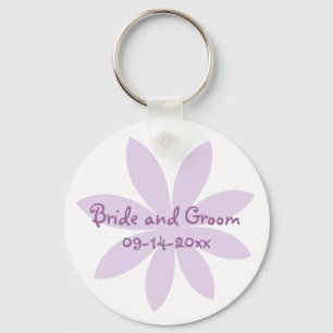 Purple Daisy Flower Wedding Keychain