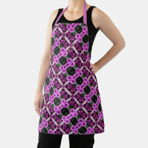 Purple Daisy Flowers Abstract Design    Apron