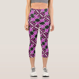Purple Spider Web Pattern Print Women's Capri Leggings – Love Mine