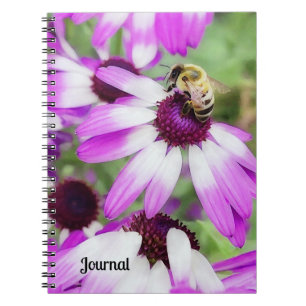 Purple Daisy Flowers et Bee Journal