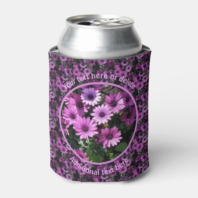 Purple Daisy Flowers Nature Personalized  Can Cooler (Can Front)