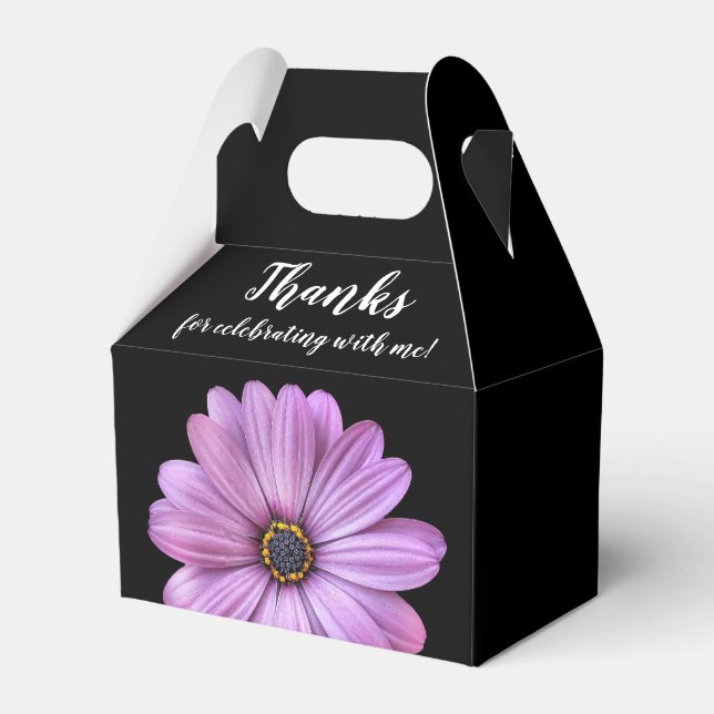 Purple Daisy Gable Party Favour Boxes (Front Side)