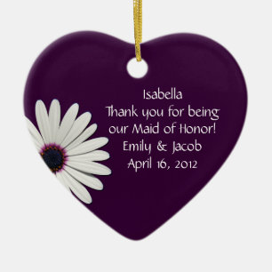 Purple Daisy Maid of Honour Personalized Ornament