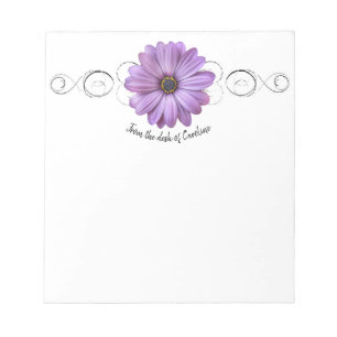 Purple Daisy Personalized Notepad