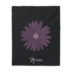 Purple daisy with glitter on black