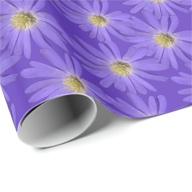 Purple Daisy Wrapping Paper Personalize Gift Paper (Roll Corner)