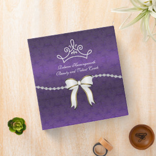 Purple Damask Beauty Pageant Coach Binder