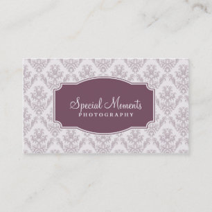 Purple Damask Business Card