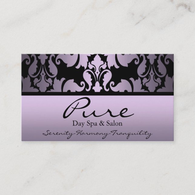 Purple Damask Business Card (Front)