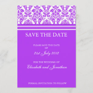 Purple Damask Enregistrer La Carte Postale Date