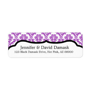 Purple Damask Fancy Étiquettes de adresse
