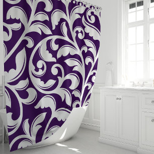Purple Damask Floral Vine