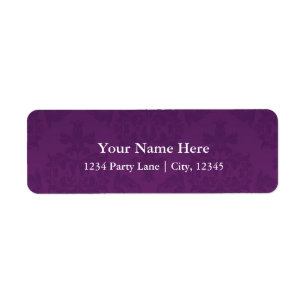 Purple Damask Glam Address Labels