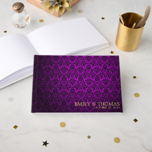 Purple Damask Guest Book