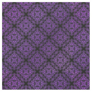 Purple Damask Medallion Pattern Fabric