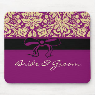 Purple Damask Mouse Pad