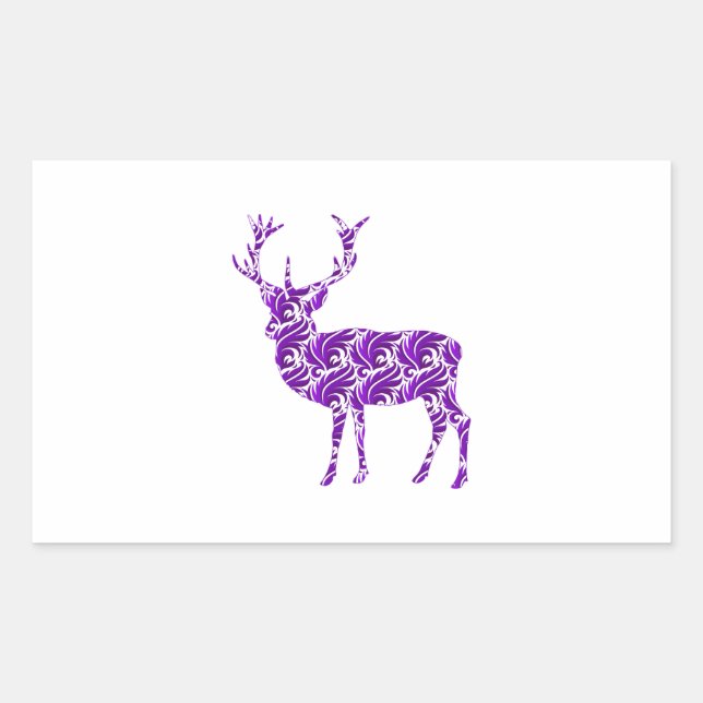 Purple Damask Stag Sticker (Front)