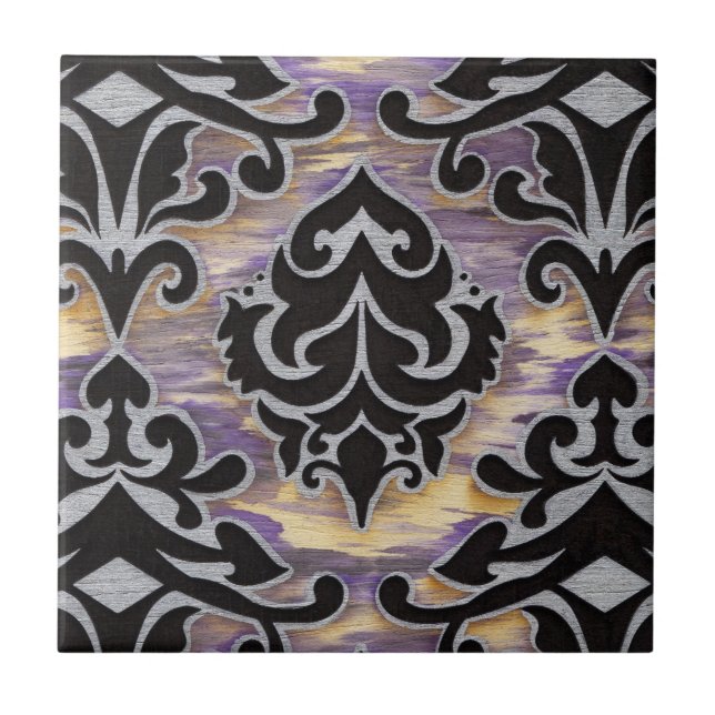 Purple Damask Tile (Front)