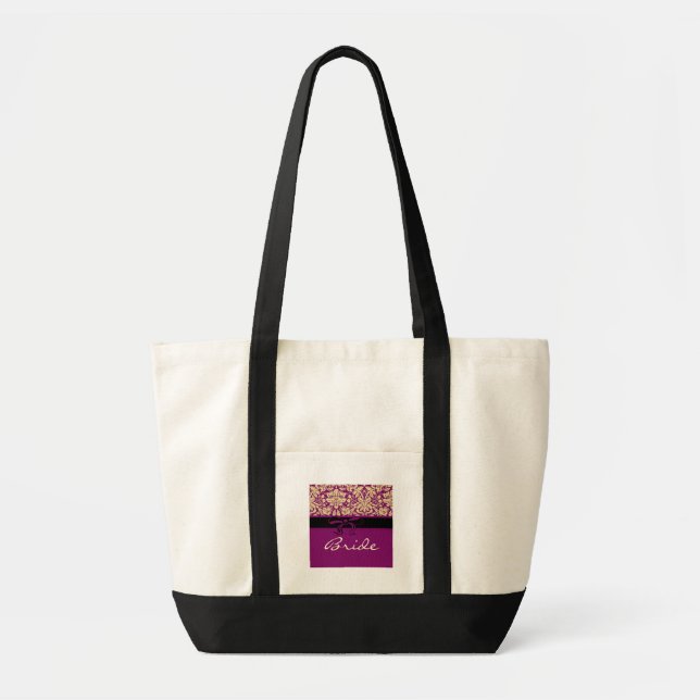 Purple Damask Tote Bag (Front)