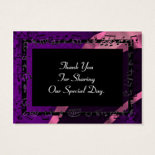 Purple damask, wedding favour thank you tag
