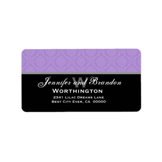 Purple Damask Wedding Set