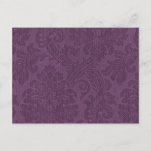 Purple DAmasks Pattern Background Postcard