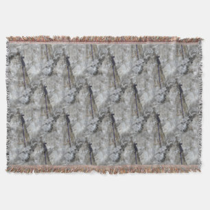 Purple Damselfly Nature Pattern Throw Blanket