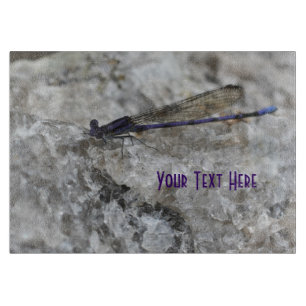 Purple Damselfly On Quartz Nature Cutting Board