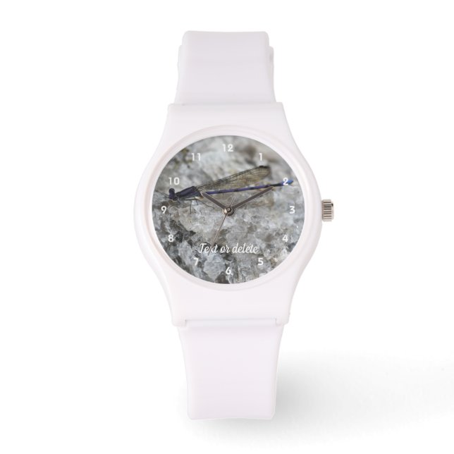 Purple Damselfly Personalized Watch (Front)