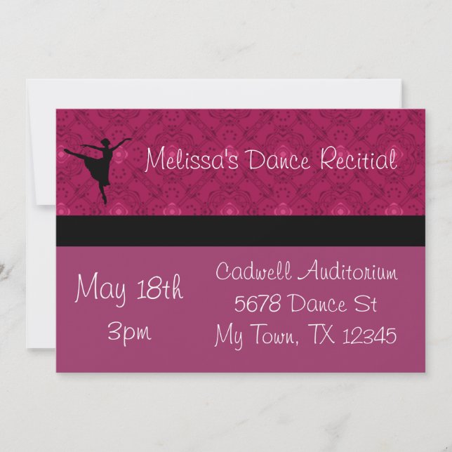Purple Dance Recital Invitation (Front)