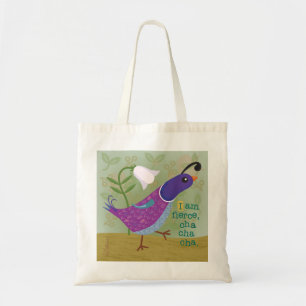 Purple Dancing Quail with Lily Tote Bag