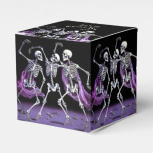 Purple Dancing Skeletons Gothic Wedding Favor Box